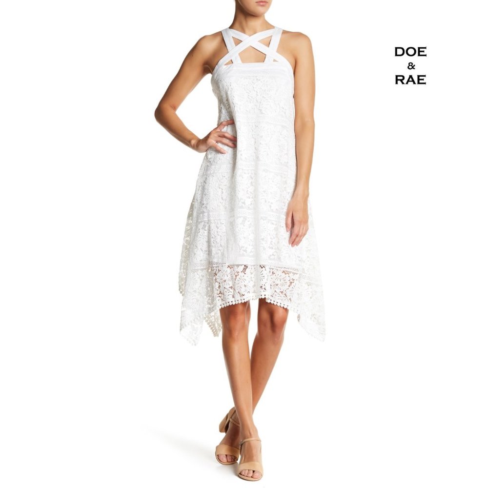 2 for $25 Doe & Rae Crisscross Neck Lace Dress